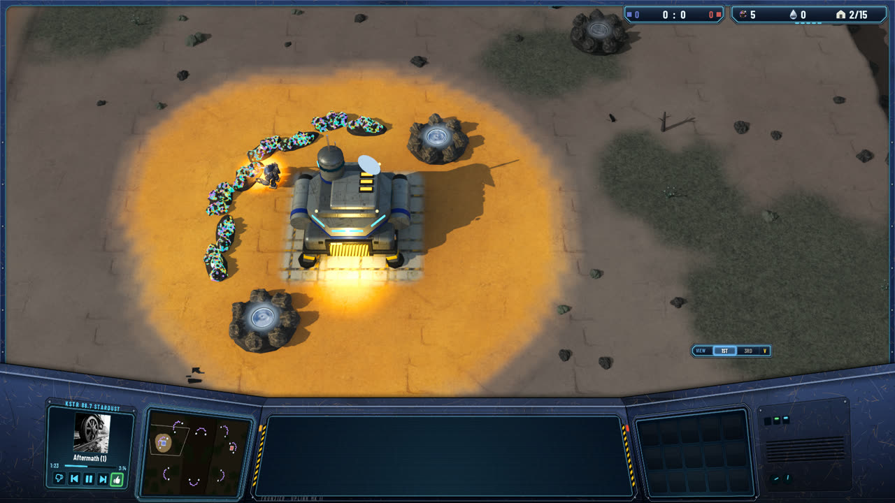 The top-down view: the Citadel, its Stardust Ore line and two Metallic Hydrogen wells