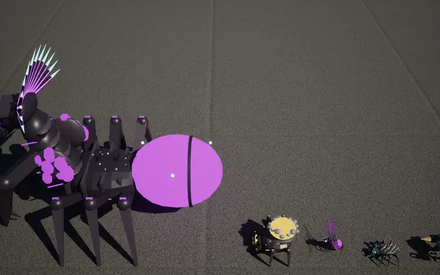 Before: the Matriarch's model with a flat pink sac and flat pink pods