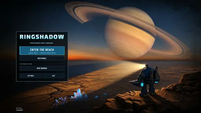 The home screen with the RINGSHADOW title and ENTER THE REACH