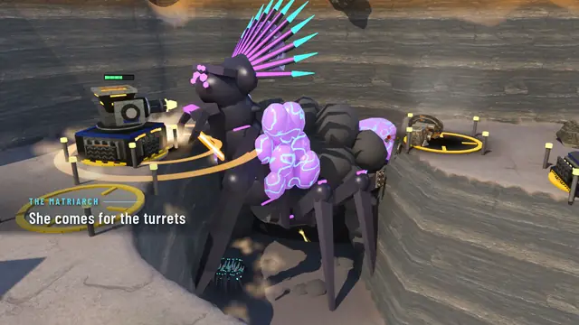 The Matriarch on the canyon rim between the turrets, her crown spread