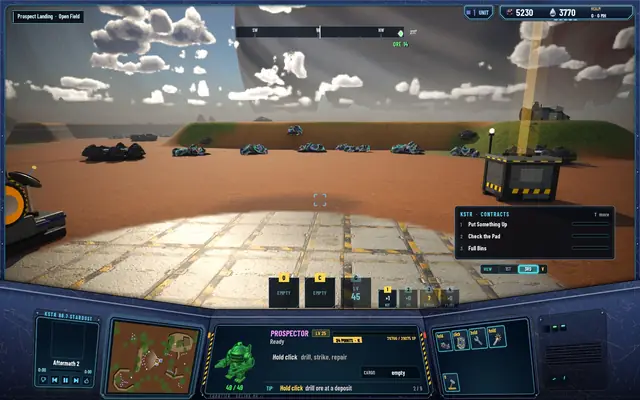 The Prospector in the open with a shield charge running