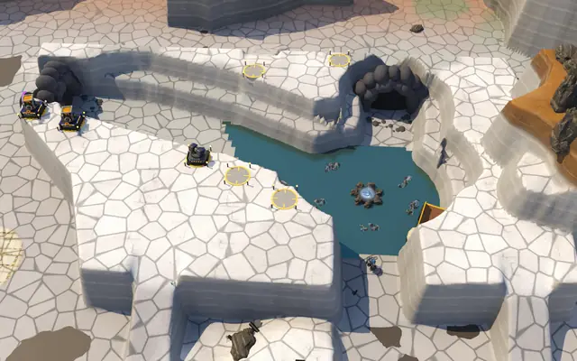 The Drowned Cut from above: the salt mesa, two arms, the flooded basin and the prize
