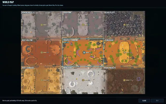 The world map rebaked: all nine regions, each in its own ground